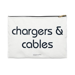 Chargers and cables bag, packing Travel bag Storage pouch, Traveling Accessory Flat Zipper Pouch Gift