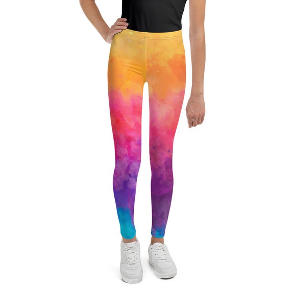 Tie Dye Girls Leggings 8-20 Colorful 