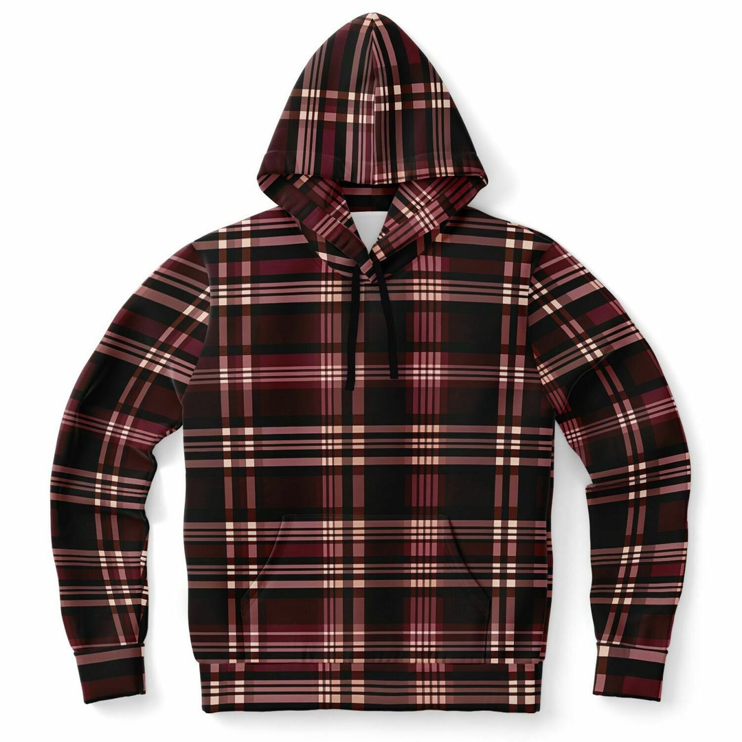 Red and black plaid hoodie hotsell