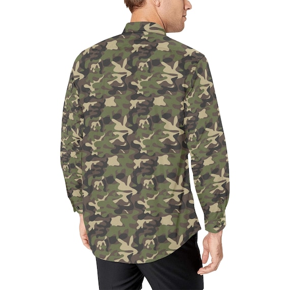 camo button up dress shirt QUNPIU Western Cowboy Shirts for Men these Hawaiian style shirts are guaranteed to keep you comfortable and looking great all day chouyatou Men's Military Style Short/Long