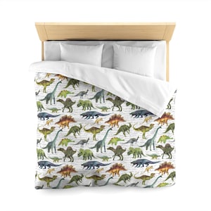 Dinosaurs Duvet Cover, Dino TRex Bedding Microfiber Full Queen Twin XL King Unique Bed Cover Modern Home Bedroom Décor