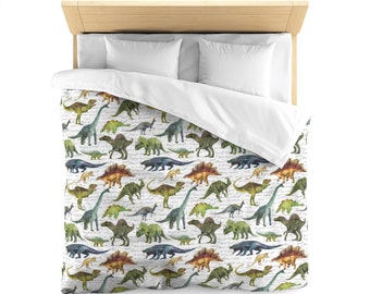 Dinosaurs Duvet Cover, Dino TRex Bedding Microfiber Full Queen Twin XL King Unique Bed Cover Modern Home Bedroom Décor