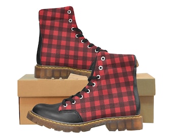 plaid combat boots
