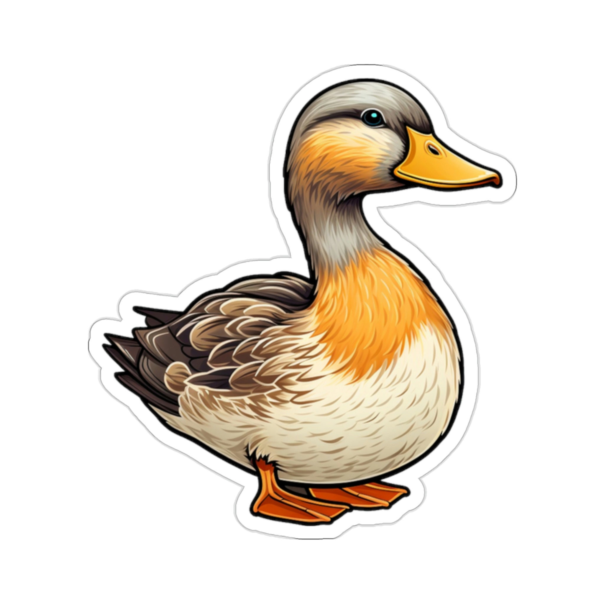 Duck Sticker, Farm Animal Art Laptop Decal Vinyl Cute Waterbottle ...