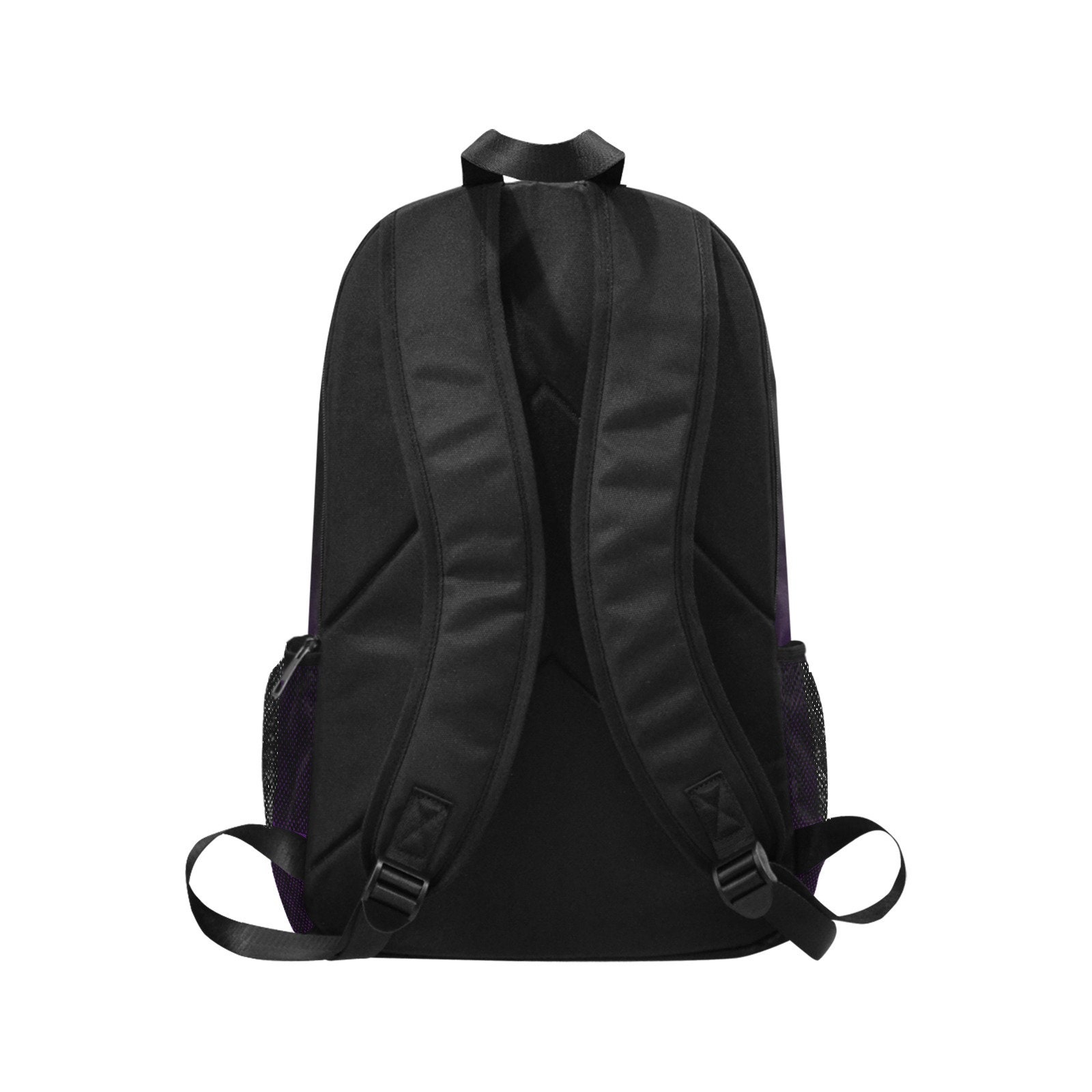 Black Purple Backpack, Ombre Gradient Tie Dye Men Women Kids