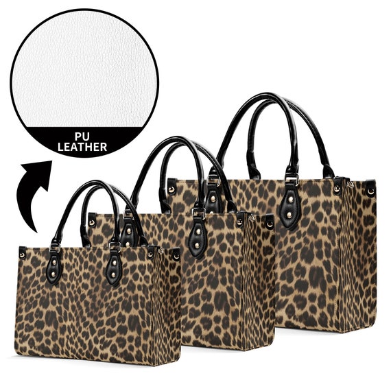 ショルダーバッグ・ポシェット GREEN STUFF Simple shopper bag 62 leopard print black S Leopard Tote Bag Purse, Animal Print Cheetah Print Handbag