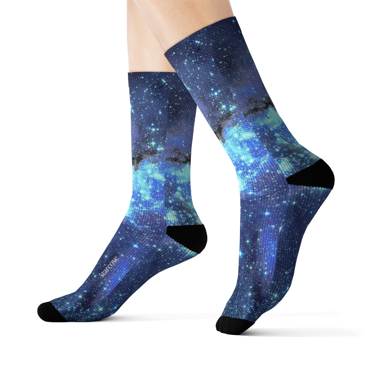 Galaxy Space Socks Celestial Stars Blue 3D Sublimation Socks | Etsy