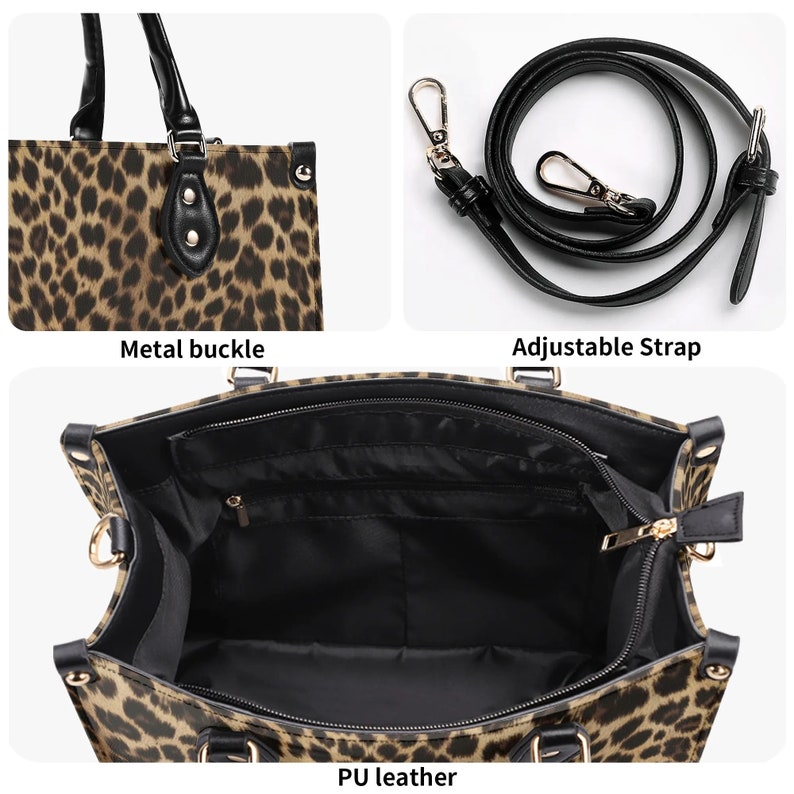 Leopard Shoulder Purse, Animal Cheetah Print Brown Crossbody Vegan
