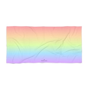 Pastel Rainbow Towel, Tie Dye Rainbow Pride, Gradient Pool Party, Summer Beach Bath Towel