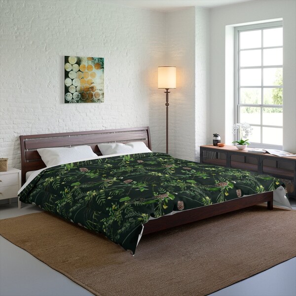 Dark Green Comforter Etsy