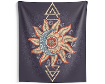 Arazzo Appeso A Parete Creativo Psichedelico Onda Mare Alba Stampato Arazzo da Parete Arte Moderna Nordica Hippie Arazzo per Camera da Letto Soggiorno Complementi Arredo Casa-150 cm * 150 cm