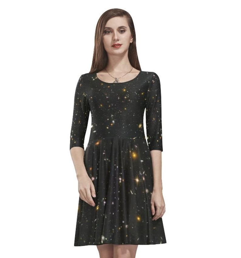 Galaxy Dress Night Sky Print Black Space Star Constellation - Etsy