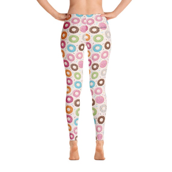 Donuts Leggings for Women, Doughnut Printed Food Colorful Fun