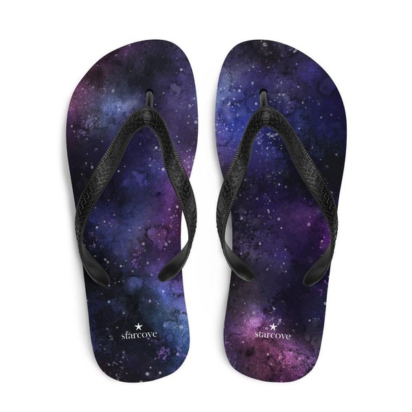 Galaxy Space Flip-Flops, Footwear, Night Sky Interstellar Galactic Thong Sandals Summer Woman Men Beach Print Shoes