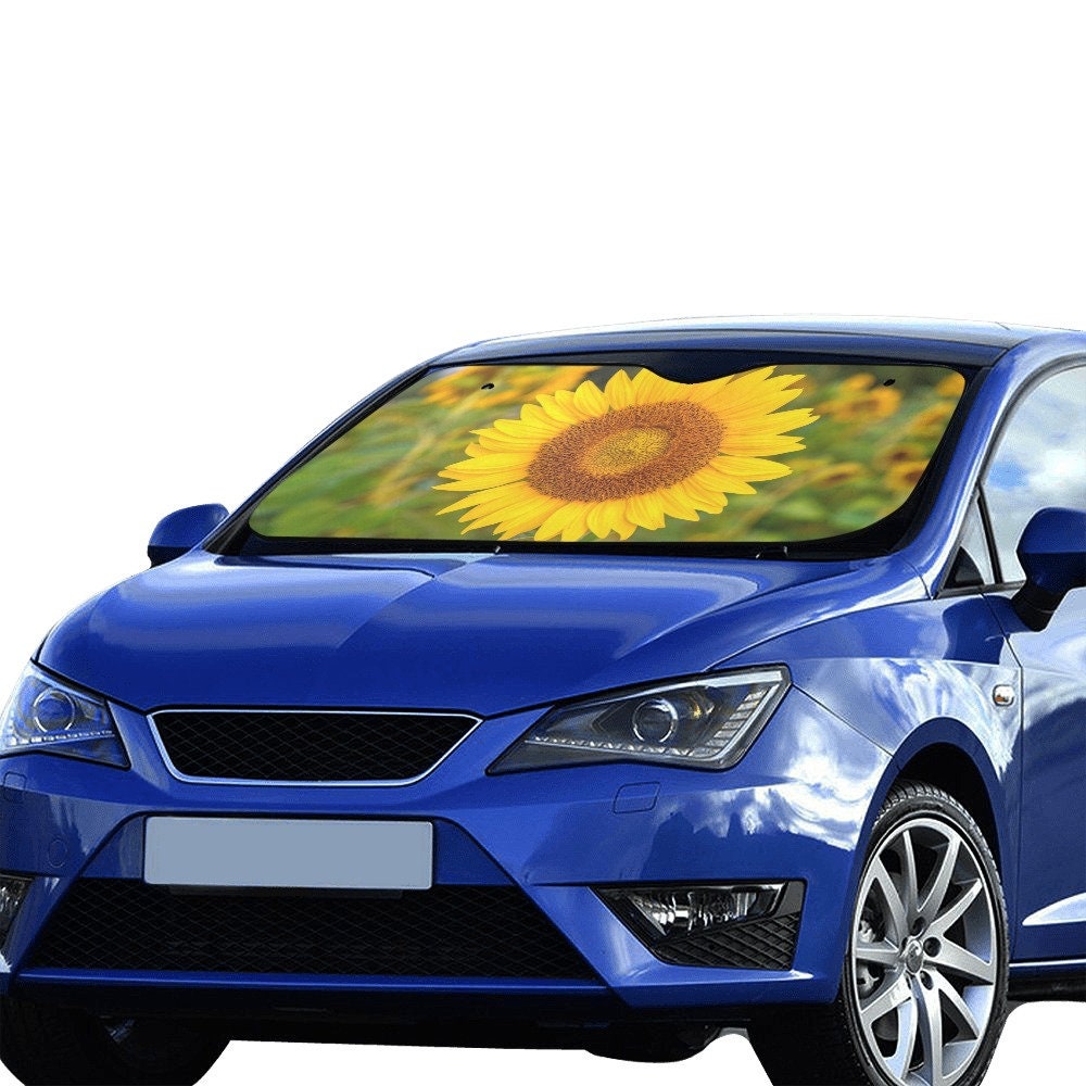 Sonnenblume Sonnenschutz Auto Windschutzscheibe, Blumen Blumen Zubehör Auto  Sun Front Shade Protector Fenster Visier Bildschirm Banner Decor Universal  - .de