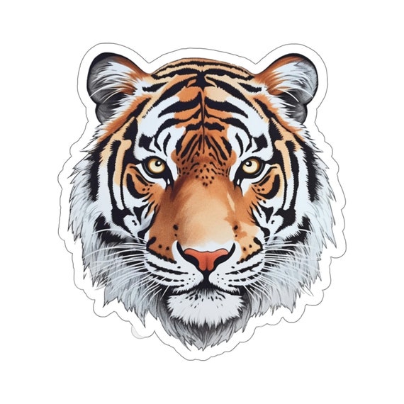Tiger Sticker Animal Big Cat Head Art Laptop Decal Vinyl Cute
