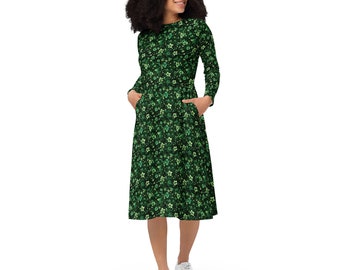 slim fit dress slacks Long Rocky Shirt Dress Emerald Micro Satin main image 1
