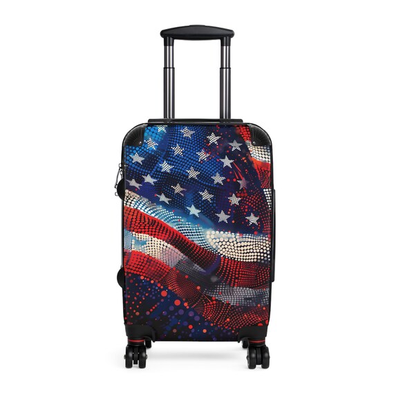 アメリカ国旗スーツケース荷物、USAアート機内持ち込み4輪キャビン旅行 