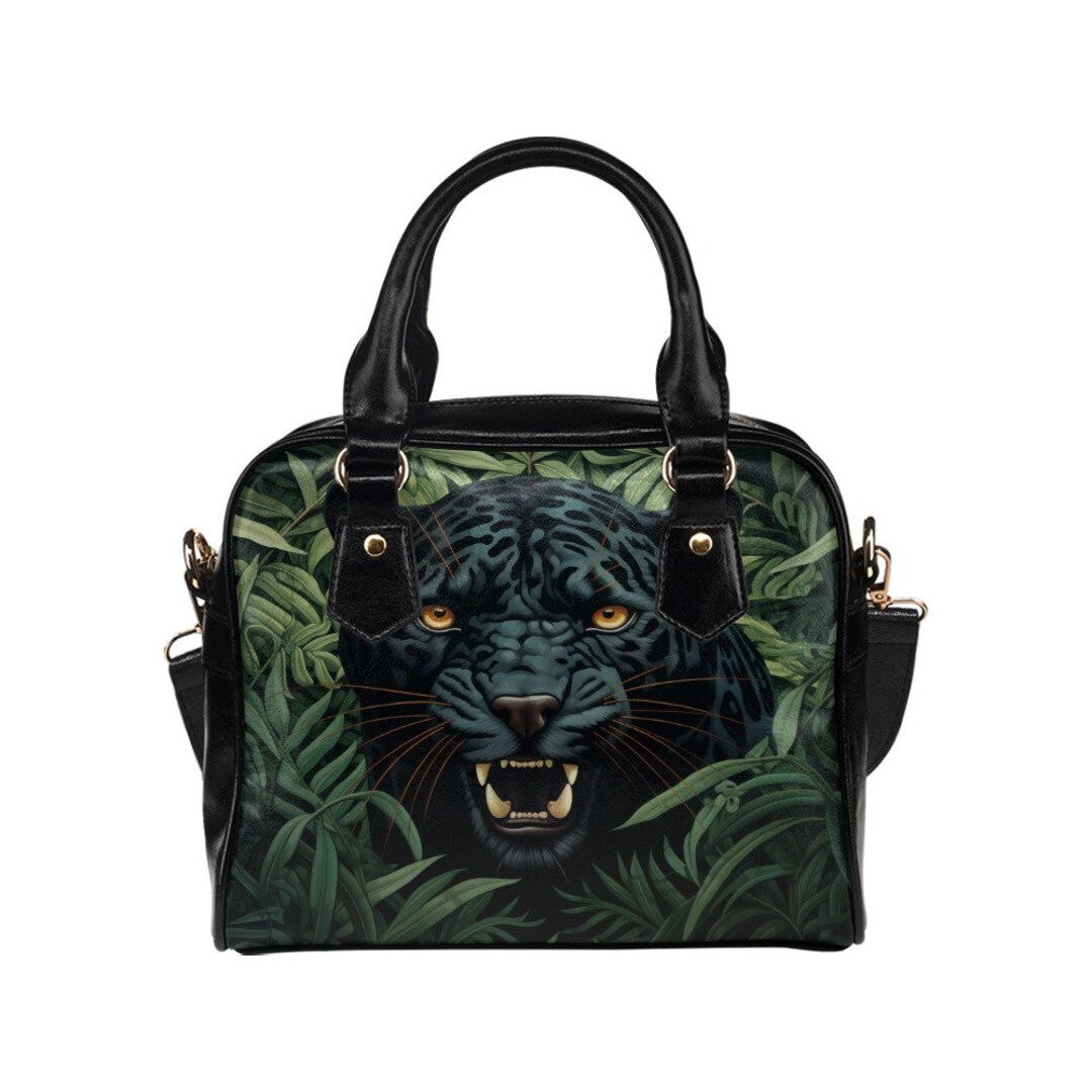 Black Jaguar Purse, Animal Print Panther Puma Pattern Cute Small