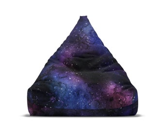 Galaxy Bean Bag Chair Cover, Purple Space Furniture Small Large Adult Kids Sofa Apartment Funky Gift Dorm Decor