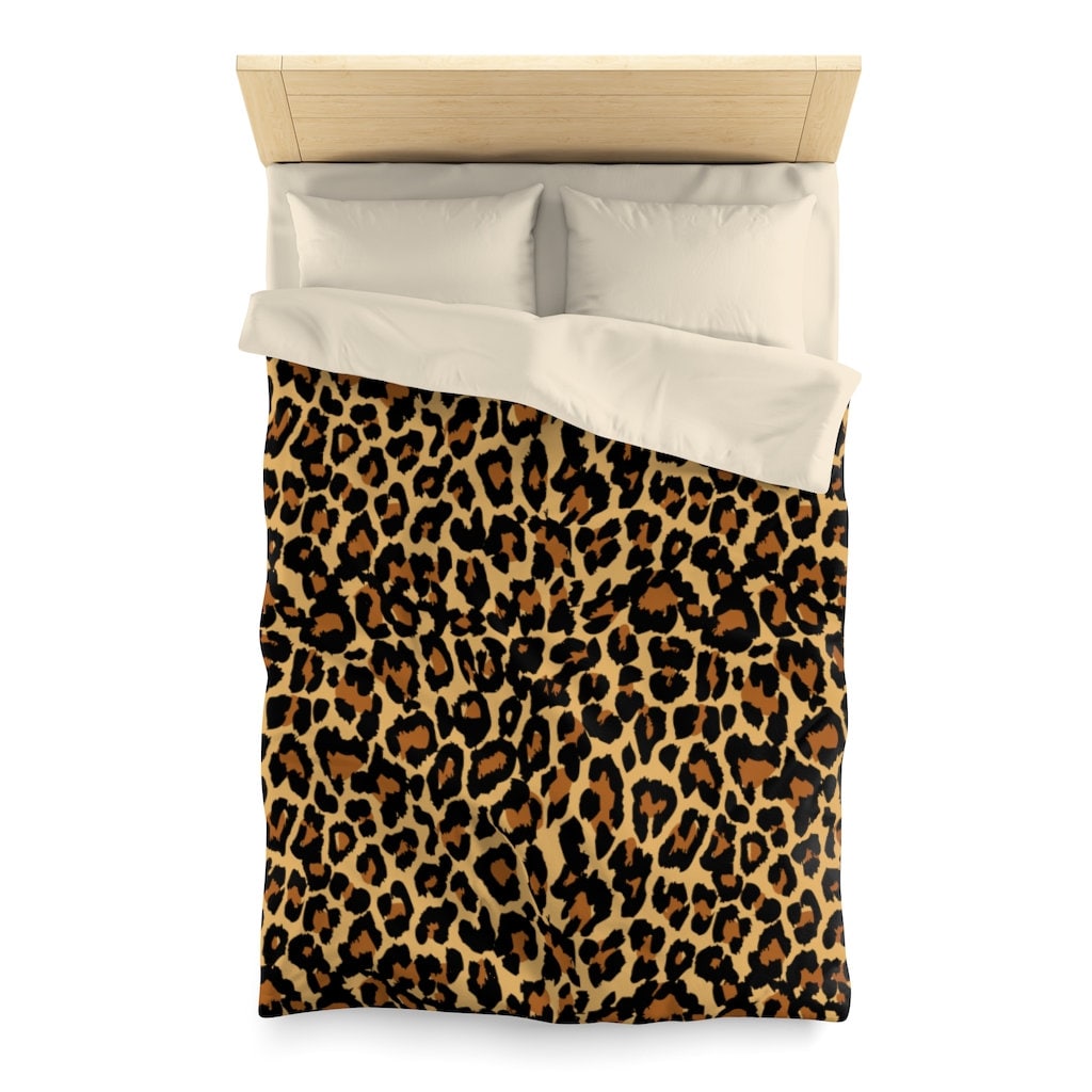 Leopard Duvet Cover Animal Print Cheetah Pattern Queen Full Etsy