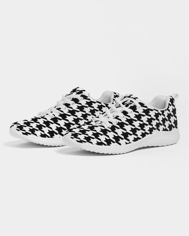 Houndstooth Black White Sneakers, Lace up Athletic Shoe  display picture 3