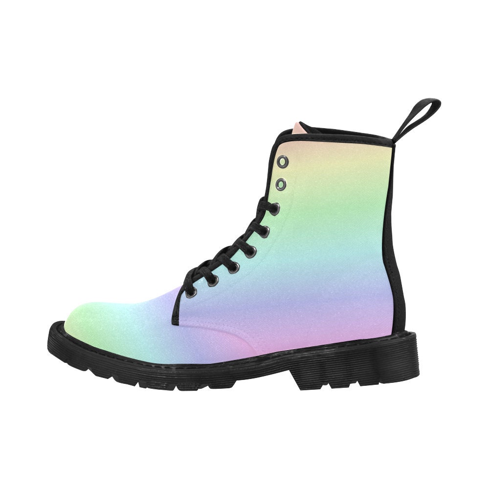 Pastel Rainbow Women's Boots Gradient Ombre Pink Vegan - Etsy