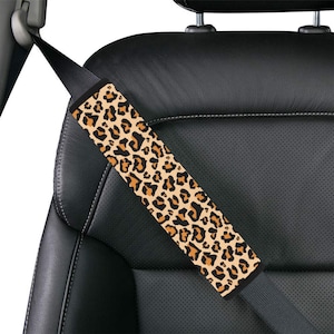 Fodera per cintura di sicurezza per auto leopardata, ghepardo con stampa animalier Cute Uomo Donna Cuscino per cinturino lavabile Spalline Decorazione Accessori Protettore