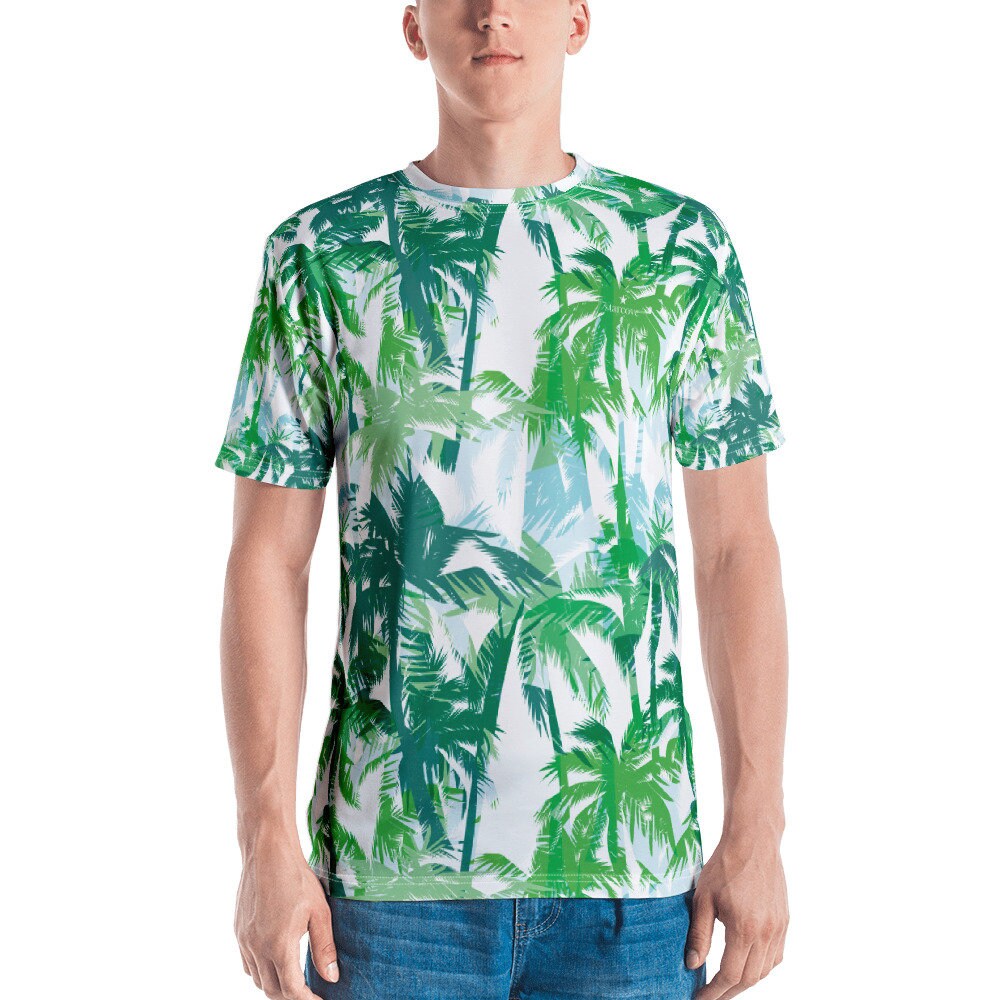 Palm Tree Men Shirt Tropical Floral Palm Leaf Print Leaves | Etsy