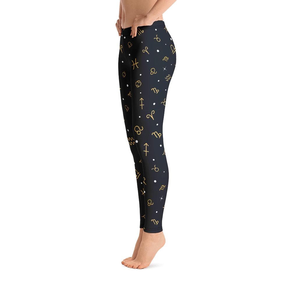 Zodiac Astronomy Leggings for Women Mythology Symbols Printed Etsy