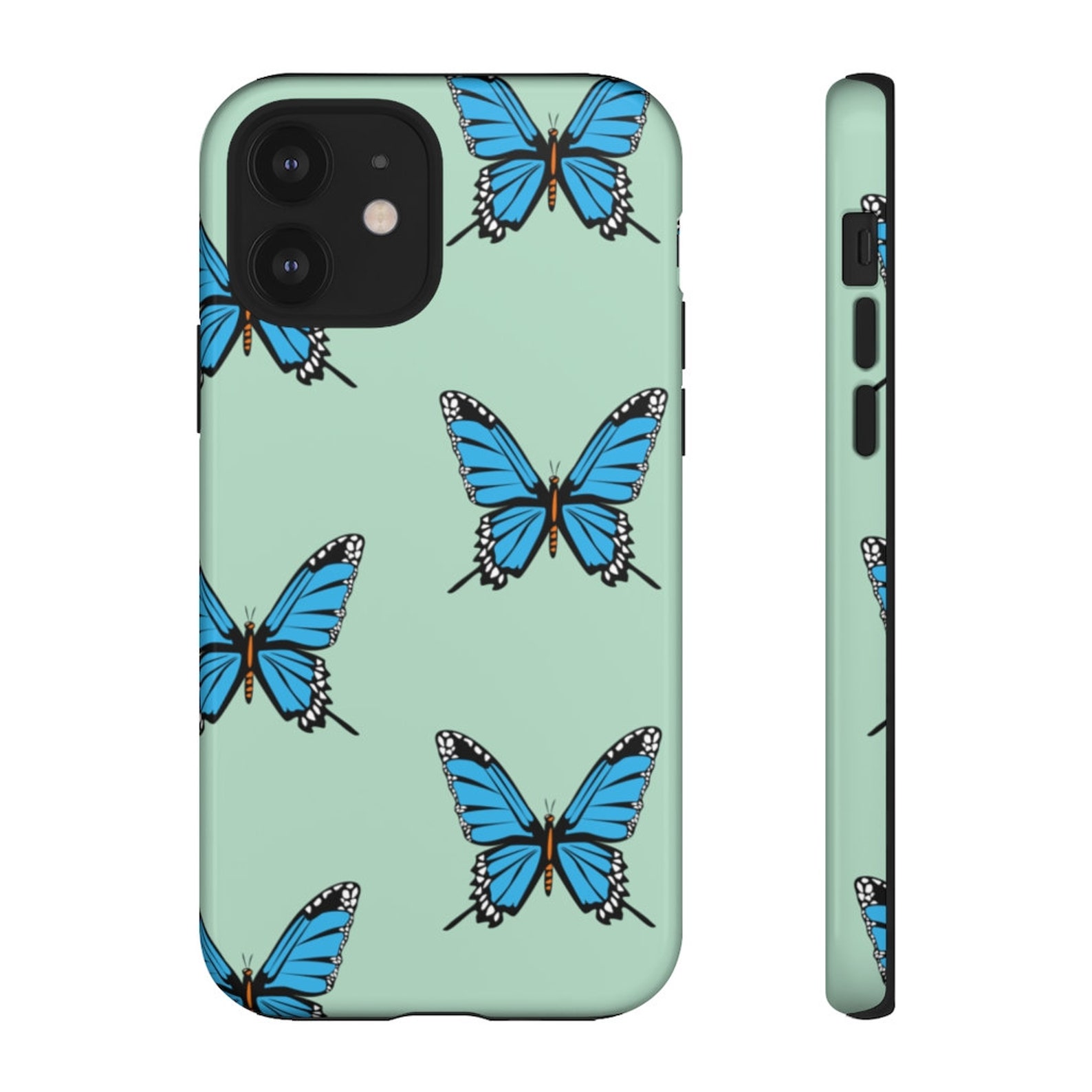 Blue Butterfly Iphone 12 Pro Case Animal Cute Aesthetic Tough Etsy