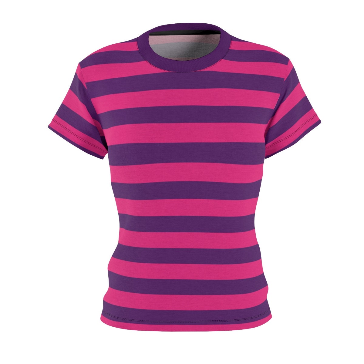 Pink and Purple Striped Women Tshirt, Vintage Designer Adult Pink and Purple Striped Women Tshirt, Vintage Designer Adult