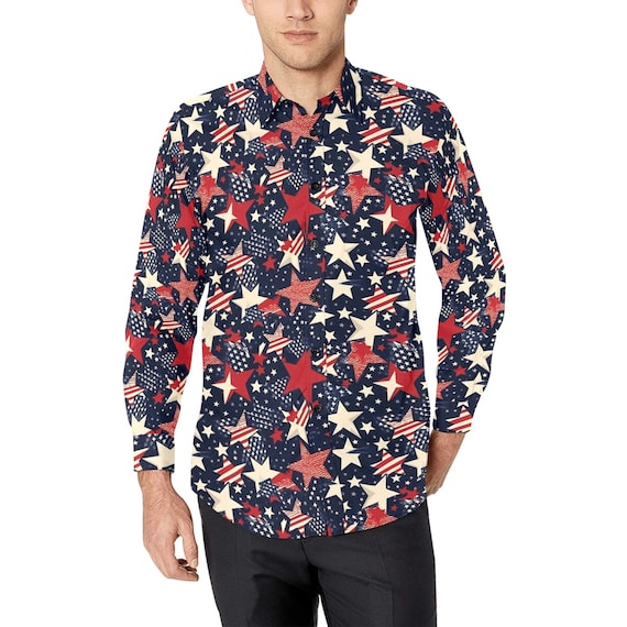mens patriotic dress shirts Dress Shirt Patriotic Colors Men Size Large