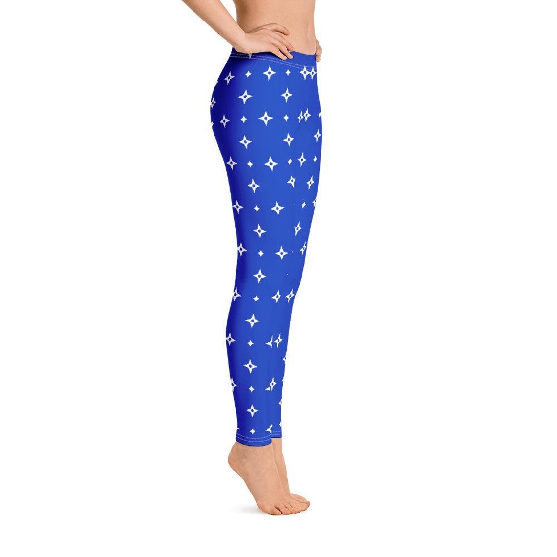 Royal Blue Stars Leggings for Women Monogram Printed Yoga Etsy