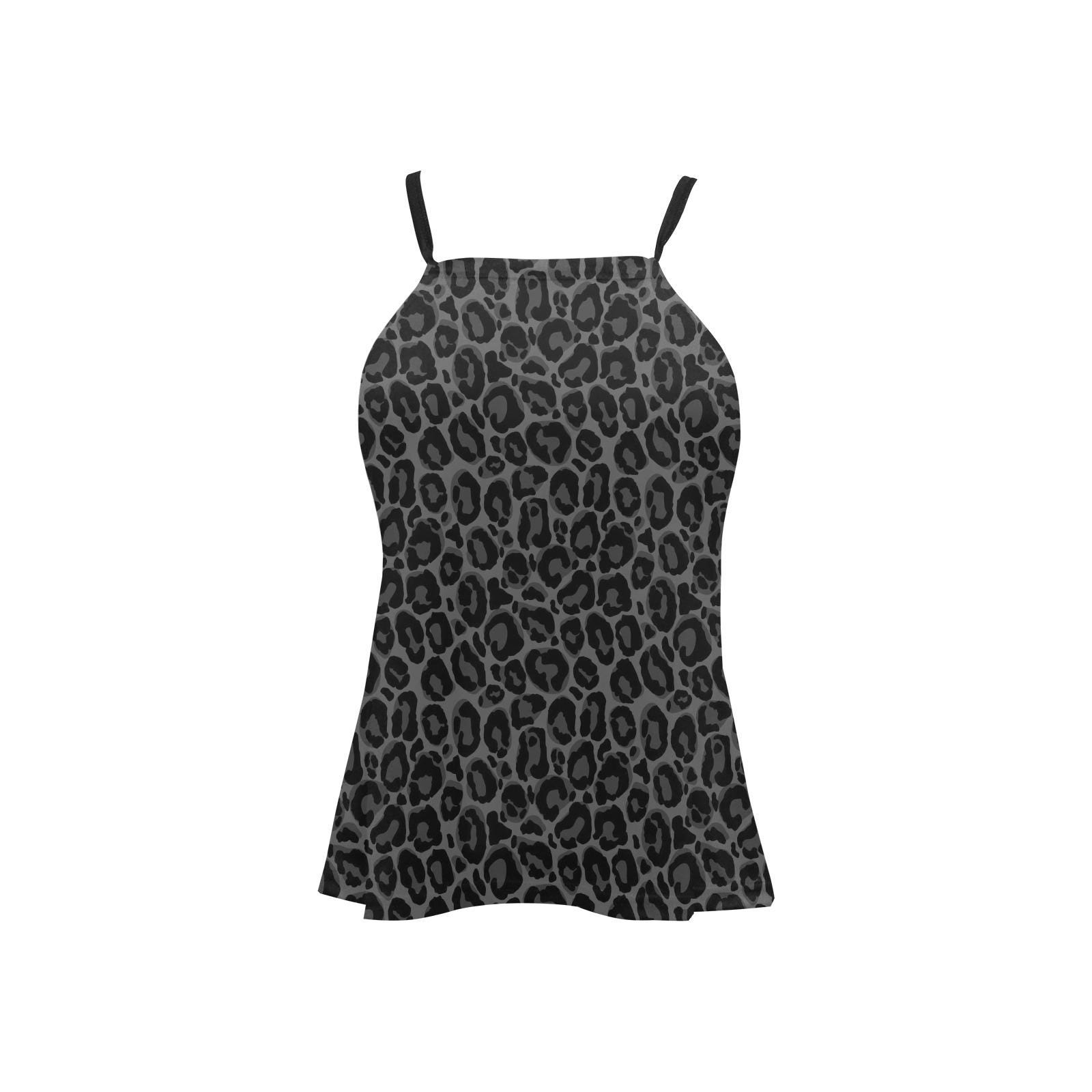 Xxxiticat Women's Cowl Neck Tank Top - Sleeveless Satin Camisole In Leopard/Polka Dot/Floral Prints