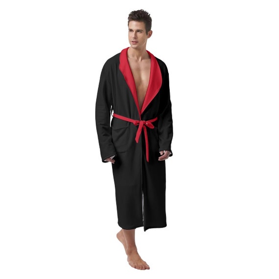 Suradam Svække Behov for Black Red Men's Robe Bathrobe Sleepwear - Etsy