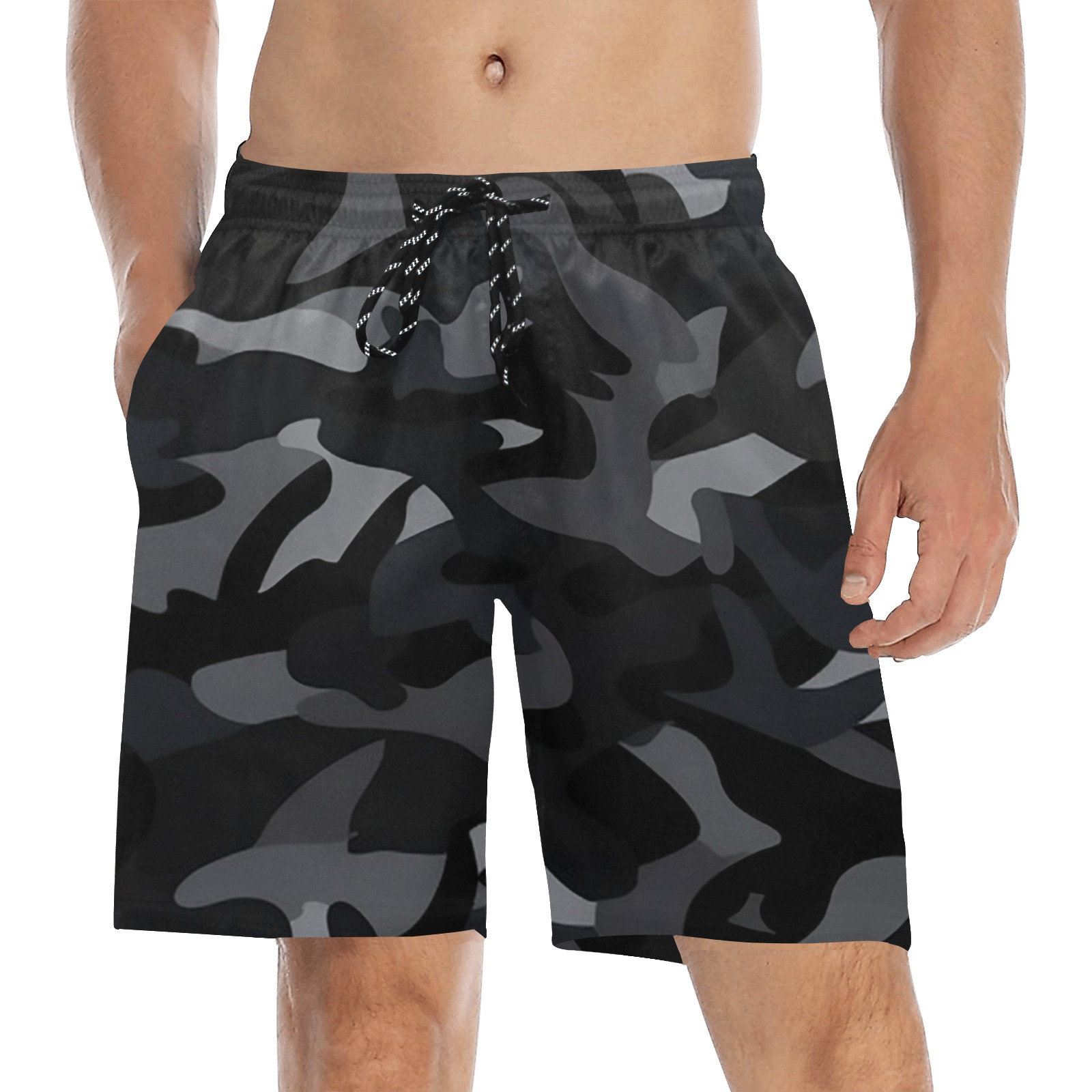 Black camo sale swim shorts