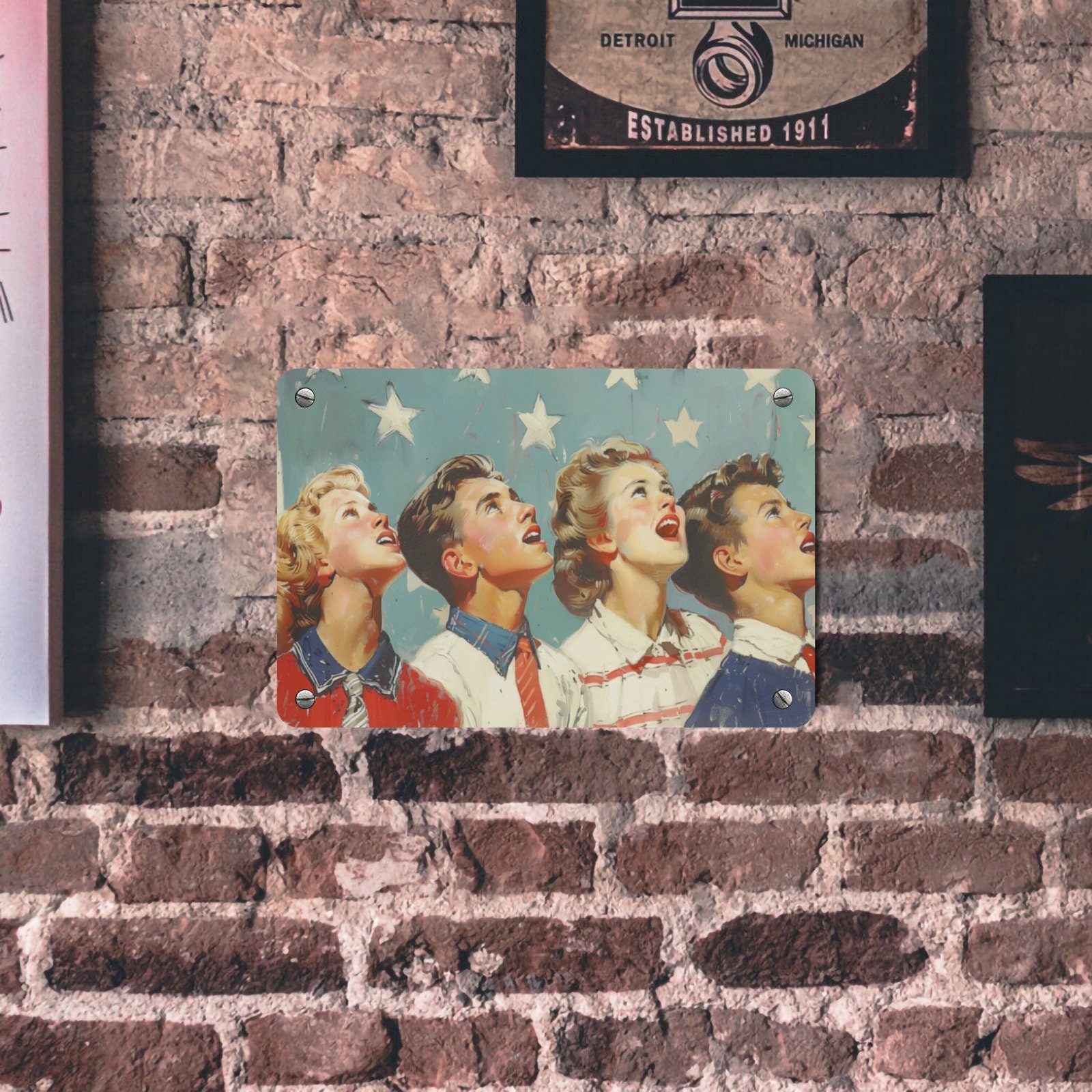 Produktbild von Vintage Blechschild | Flagge Design | Retro Dekoration | 40 Cm X 30 Cm