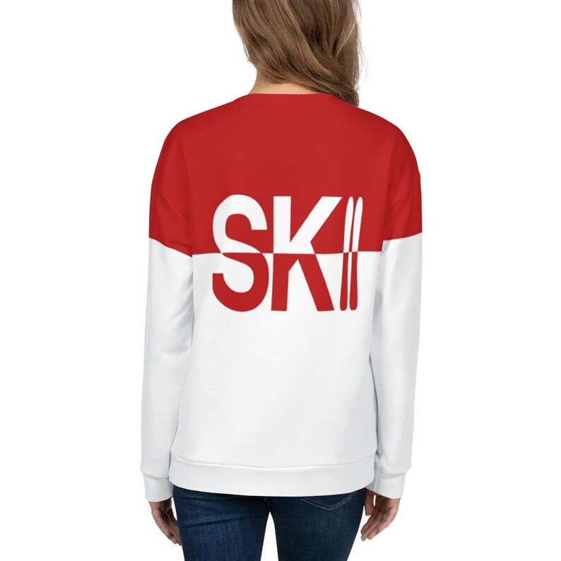 Ski Sweater Duo Color Sweatshirt White Black Matching Etsy