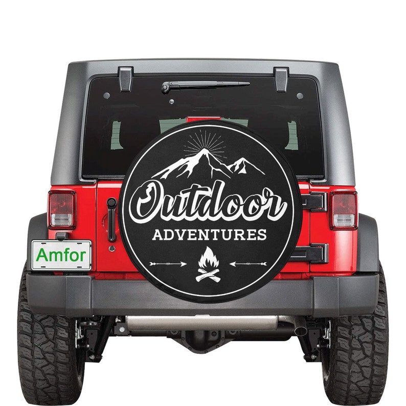 Jeep Tire Cover Spare Wheel Cover Outdoor Mountains Etsy