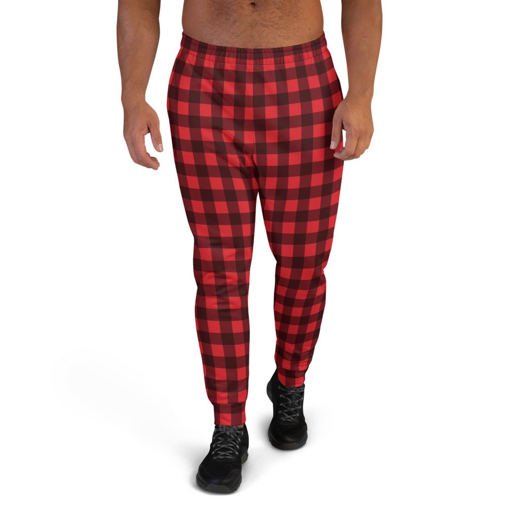Red flannel joggers sales