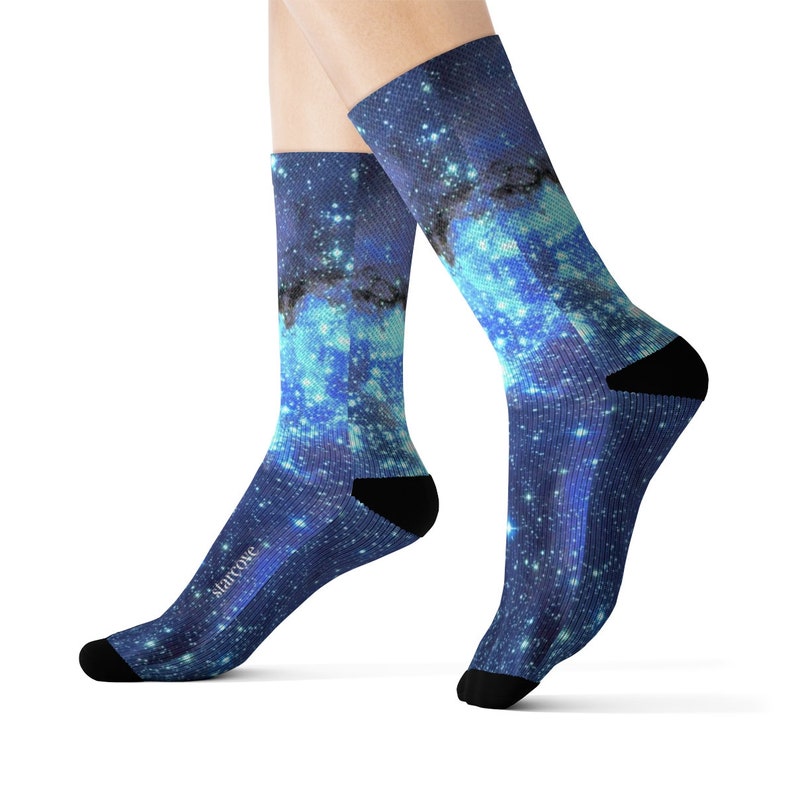 Galaxy Space Socks Celestial Stars Blue 3D Sublimation Socks - Etsy