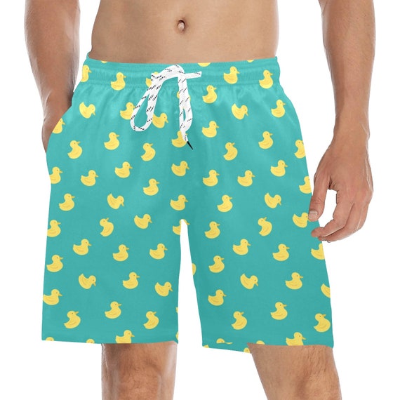 Rubber Duck Men Mid Length Shorts Funny Beach Swim Trunks | Etsy