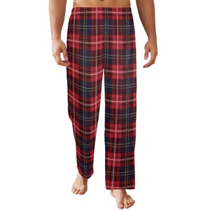 Women Red and Black Buffalo Plaid Pajama Pants, Polar Fleece Christmas  Pajama Pants