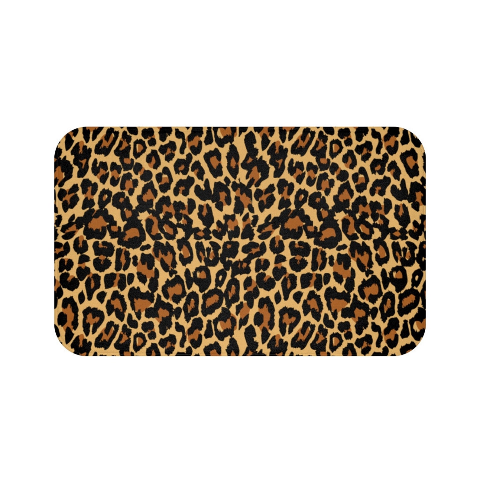 Leopard Print Bath Mat Animal Cheetah Shower Microfiber Etsy Polska