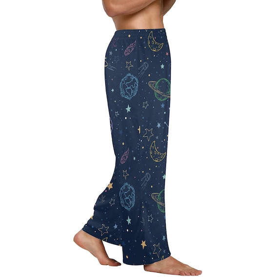 Set pigiama morbido da uomo con sole luna e stelle a maniche lunghe e top e pantaloni pigiama set pigiameria da notte Set pigiama morbido da uomo con sole luna e stelle a maniche lunghe e top e pantaloni pigiama set pigiameria da notte