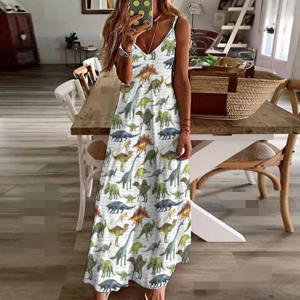 chinese dress ladies Womens Dinosaur Dress