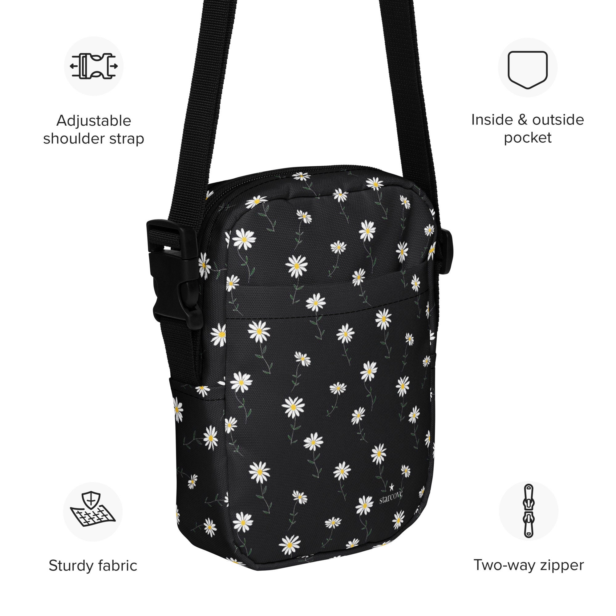 Anti-Theft Cross-Body Bag Small Flower Print Women Two Pockets Wildflower Parisian Toile Bucket Crossbody Bag | HSN main image 4