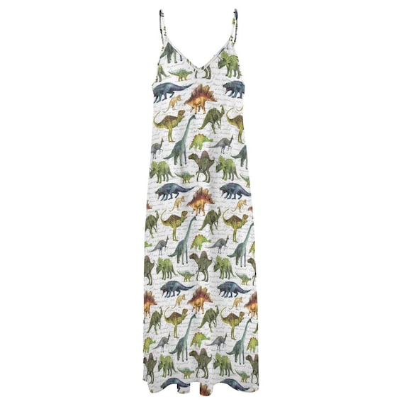 chinese dress ladies SDERDZSE Women's Summer Dresses Cute Cartoon Dinosaur Maxi Dress Vacation  Outfits Sundress Beach Dresses for Women M at Amazon Women's Clothing store main image 1