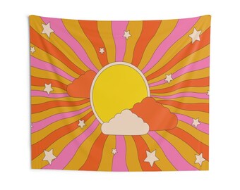 KESS InHouse Original Peacock Vintage Orange Yellow Wall Tapestry 68 x 80 KESS InHouse Original Peacock Vintage Orange Yellow Wall Tapestry 68 x 80